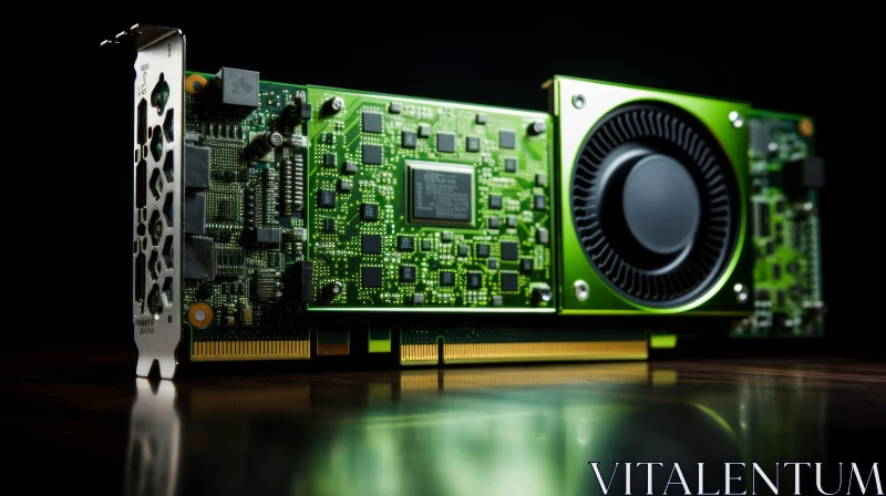 Green Graphics Card Close-Up | Technology Photography AI Image