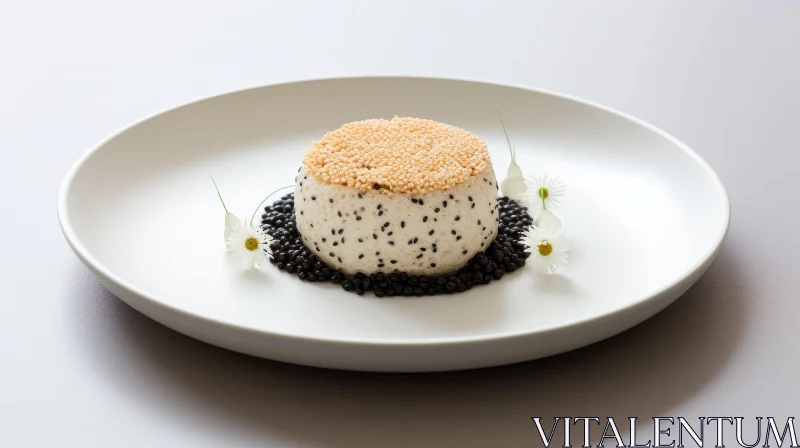 Exquisite White Fish Mousseline with Caviar and Microgreens AI Image