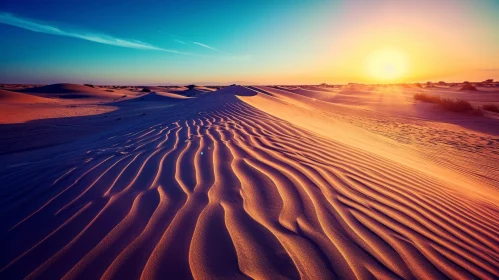 Golden Sand Dunes at Sunset - Nature Landscape Photography