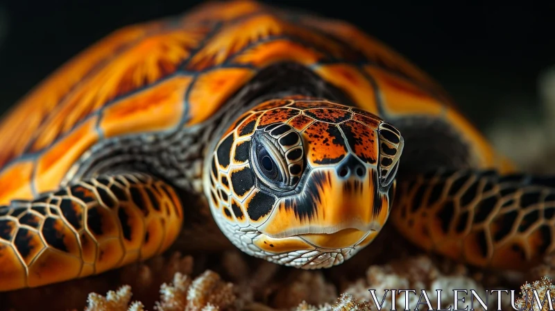 Mesmerizing Sea Turtle Close-up AI Image