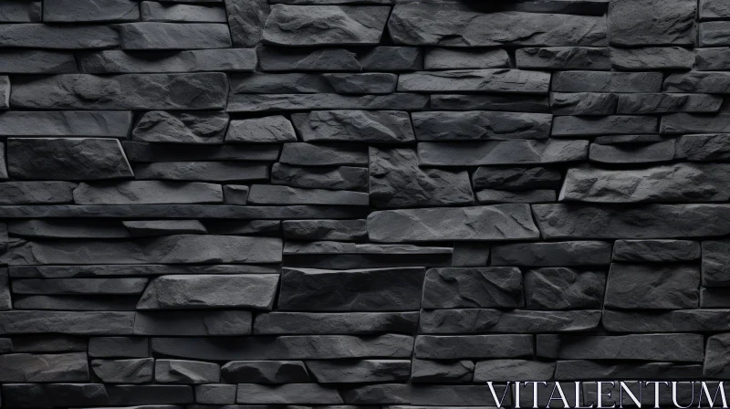 AI ART Black Stone Wall Texture Photography
