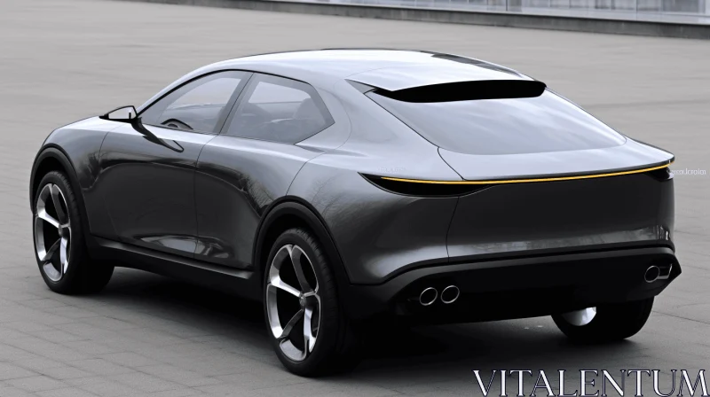 Futuristic Car Design | Dark Gray and Light Gold Colors | Neoclassicist Influences AI Image