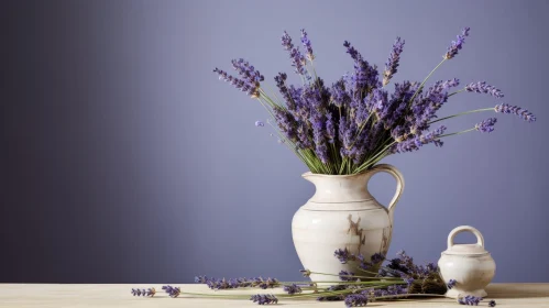 Lavender Flowers Still Life - Serene Floral Composition