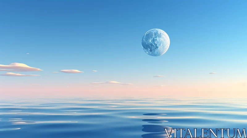 Moonlit Ocean Serenity AI Image
