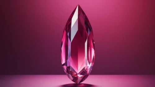 Pink Gemstone 3D Render on Soft Pink Background