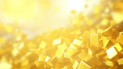 Shimmering Gold Cubes: 3D Metallic Composition