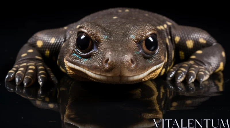 Intriguing Close-up of a Lizard with Dark Brown Skin AI Image