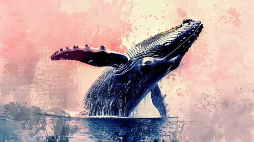 Majestic Humpback Whale Watercolor Painting