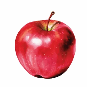 Red Apple Painting | Realistic Watercolour Art