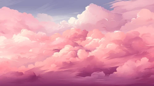 Tranquil Pink Clouds on Blue Sky