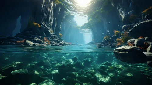 Tranquil Underwater River Scene