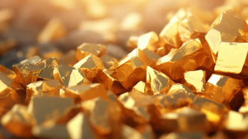 Gold Nuggets Close-Up - Warm Light Texture
