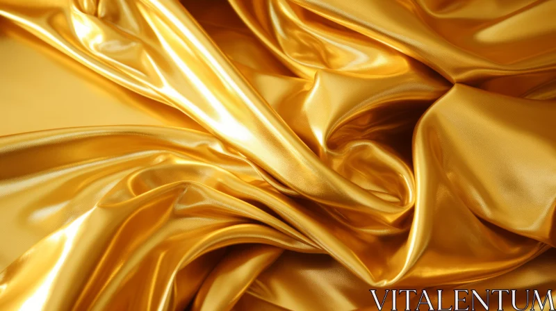 Luxurious Gold Silk Fabric Texture - Close-Up View AI Image