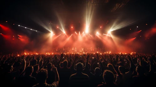 Vibrant Concert Crowd Scene - Live Music Excitement