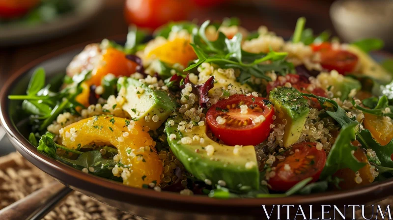 Delicious and Healthy Salad with Fresh Vegetables and Quinoa AI Image