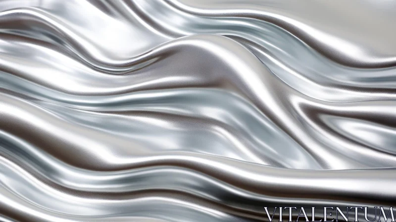 Elegant Silver Silk Fabric Background AI Image
