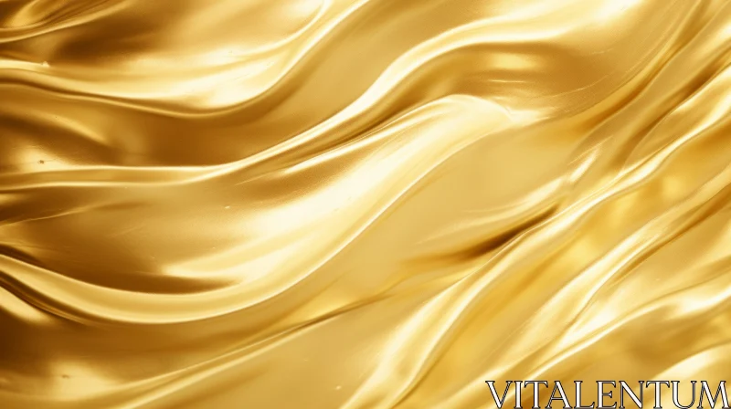 Luxurious Gold Silk Fabric - 3D Rendering AI Image