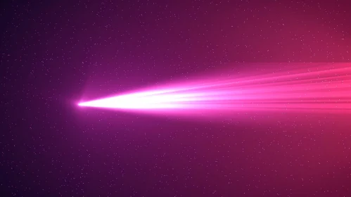 Pink Comet in Starry Sky Background