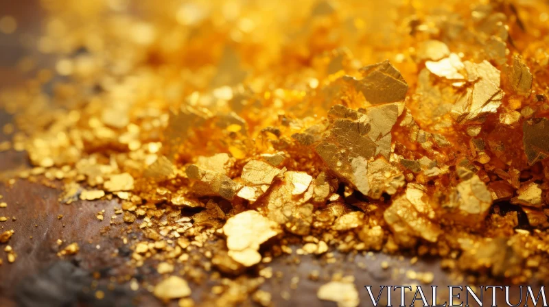 AI ART Shining Gold Nuggets Close-Up