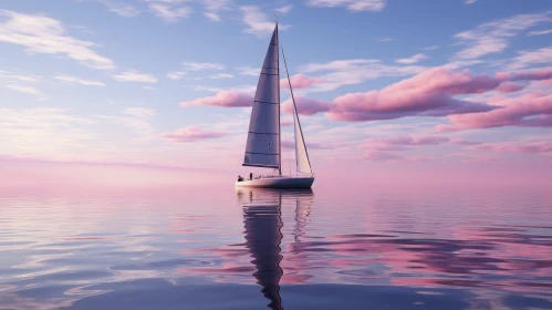 Tranquil Sailboat Seascape
