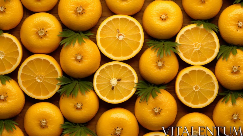Citrus Fruits Close-Up on Wood Background AI Image