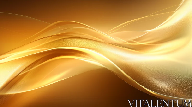 Golden Abstract Waves Background AI Image