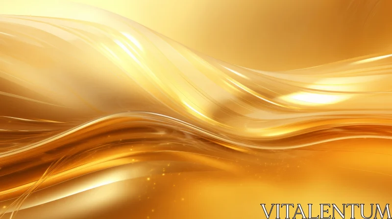 Golden Gradient Waves Background AI Image
