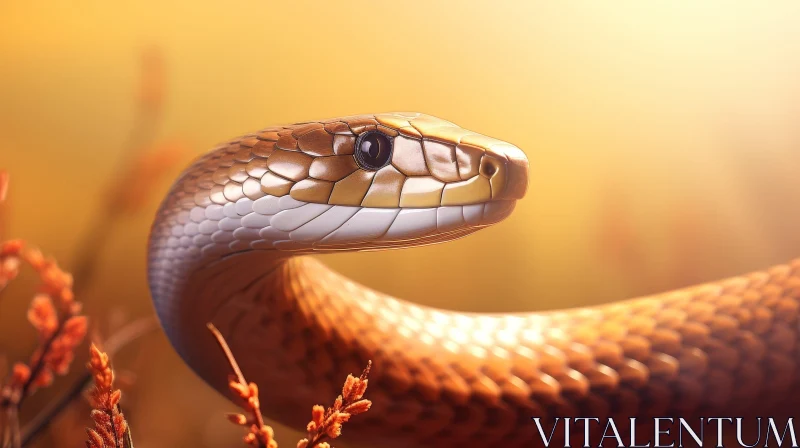 Majestic Snake Close-up - Striking Reptile Imagery AI Image