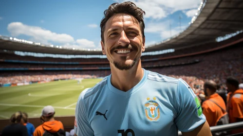 Uruguayan Soccer Player Smiling on Field
