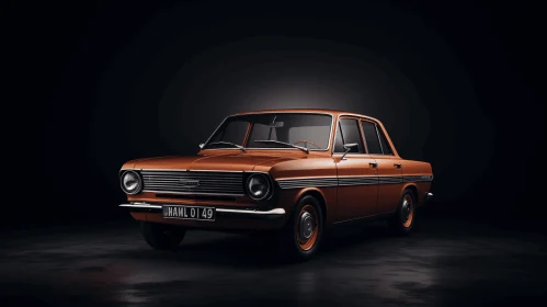 Vintage Orange Car in Photorealistic Renderings