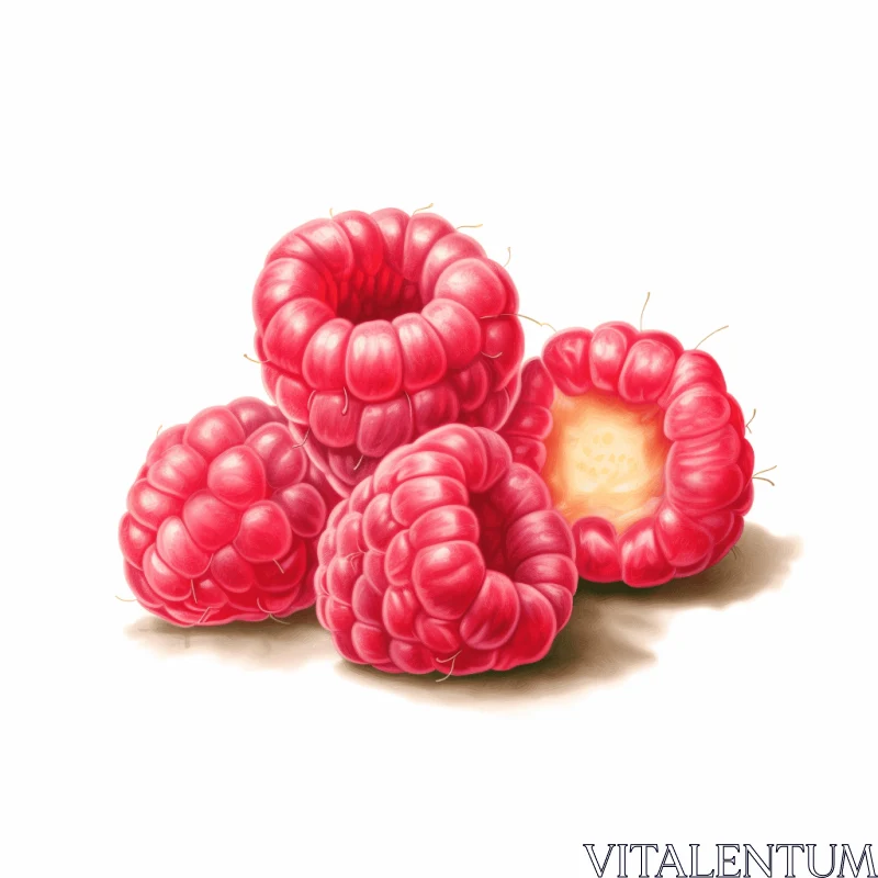 Delicious and Vibrant Raspberries: A Realistic Artwork AI Image