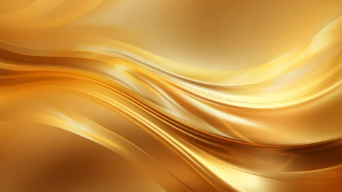 Golden Abstract Background with Flowing Waves