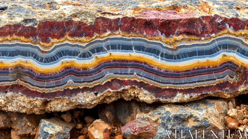 Intricate Layers of Colorful Sedimentary Rock AI Image