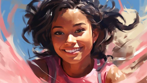 Joyful Young African-American Girl Portrait