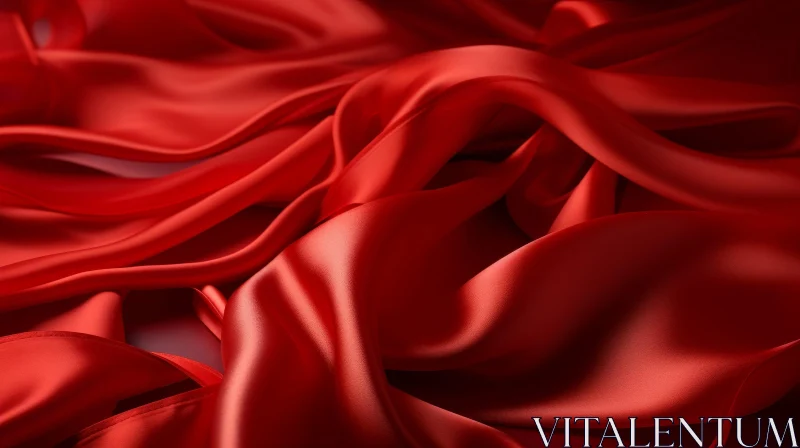Red Silk Fabric Texture AI Image