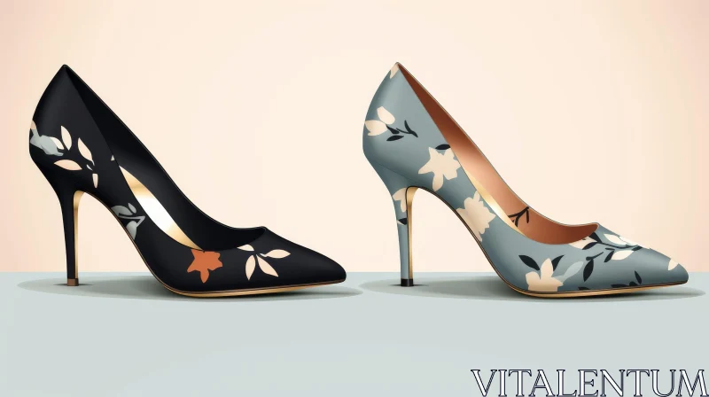 Stylish Floral High Heel Shoes - Fashion Statement AI Image
