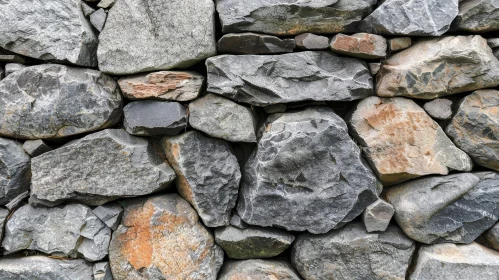 Ancient Stone Wall - Gray Irregular Stones - Sturdy and Enduring
