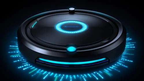Blue and Black Robot Vacuum Cleaner - Detailed Image