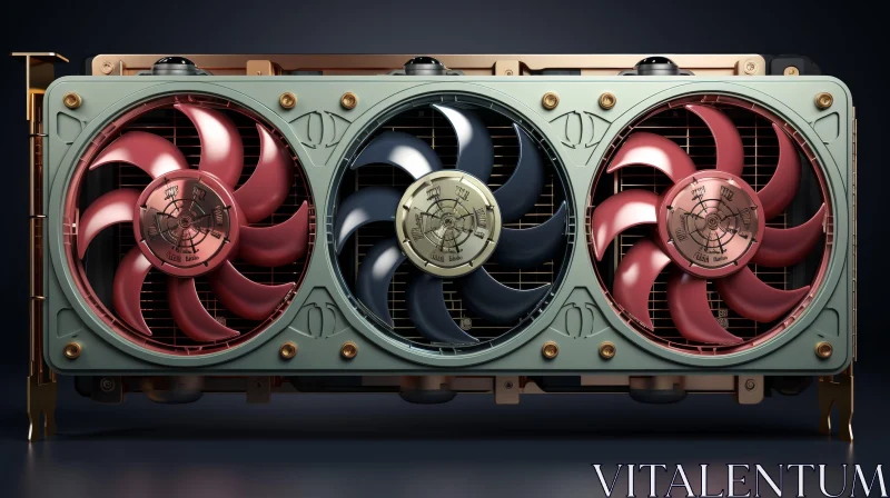 Computer Graphics Card with Three Cooling Fans AI Image