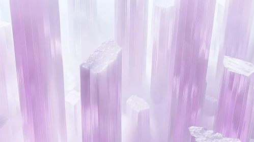 Pink Crystal Cave 3D Rendering