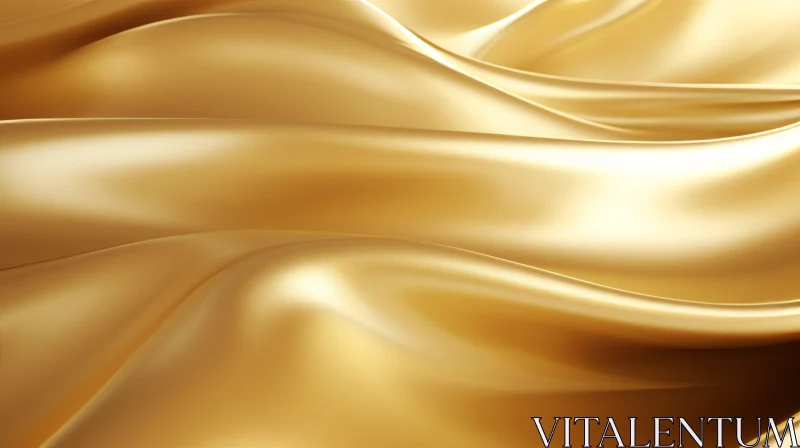 AI ART Luxurious Golden Silk Fabric Close-Up