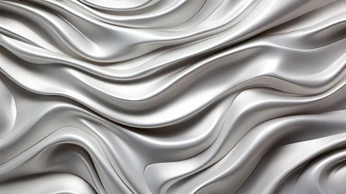 Luxurious White Silk Fabric with Waves | 3D Rendering