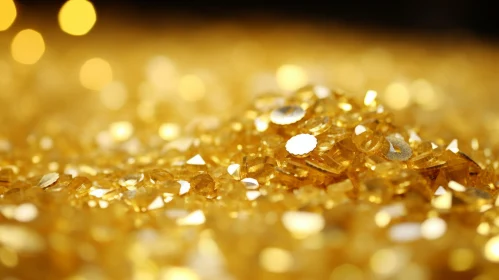 Sparkling Gold and Gems in Warm Light