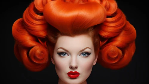 Unique Woman Hairstyle in Bright Orange