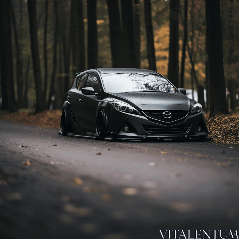 Dark and Moody Landscape: Mazda3 GT4 LMS Customs Car AI Image