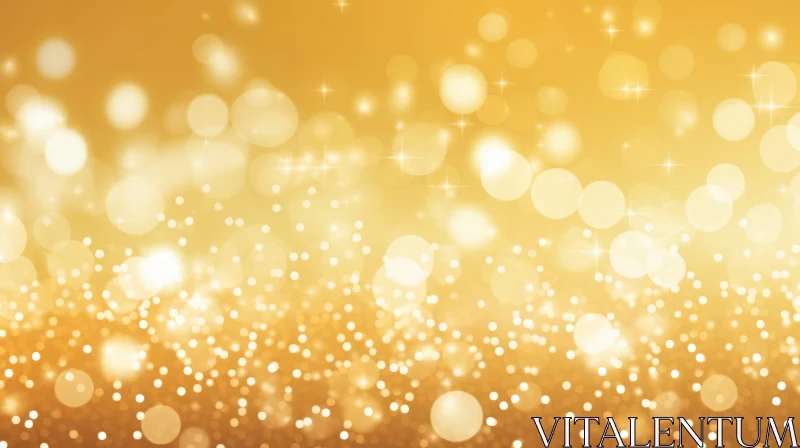 Golden Background with White Bokeh Lights AI Image