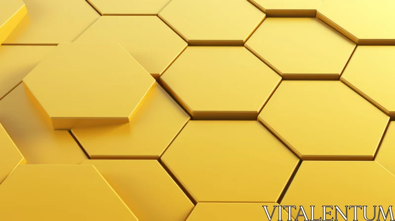 Golden Honeycomb Abstract Background AI Image