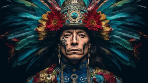 Native American Headdress Portrait