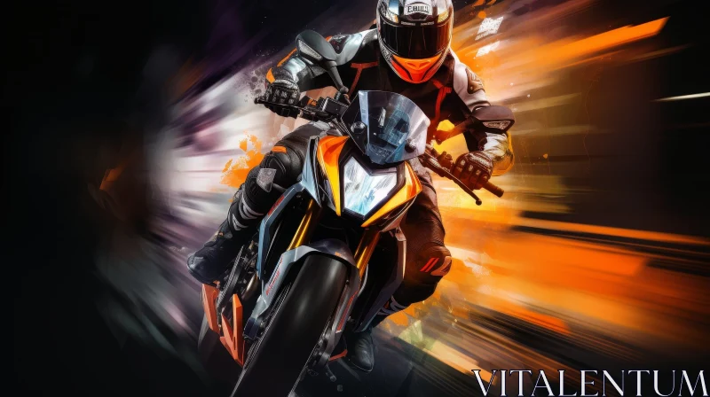 Thrilling Sport Bike Rider in Action AI Image