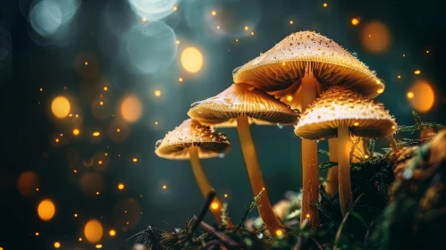 Enchanting Mushrooms in a Mystical Forest